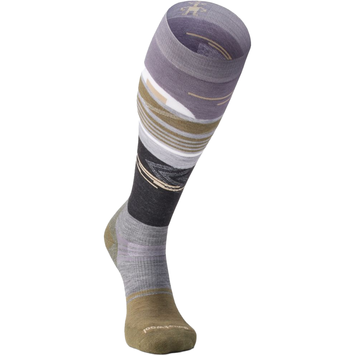 Men's Snowboard Targeted Cushion Broken Lines Pattern Over The Calf Socks alternate view