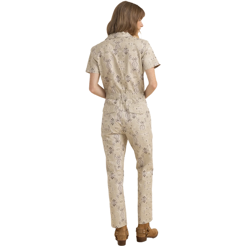 Women's Layover Short Sleeve Jumpsuit, Roark Women's Layover Short Sleeve Jumpsuit in Stone back