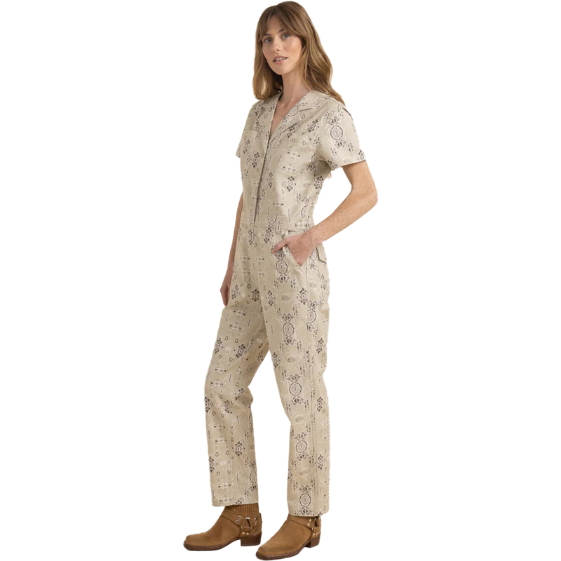 Women's Layover Short Sleeve Jumpsuit, Roark Women's Layover Short Sleeve Jumpsuit in Stone