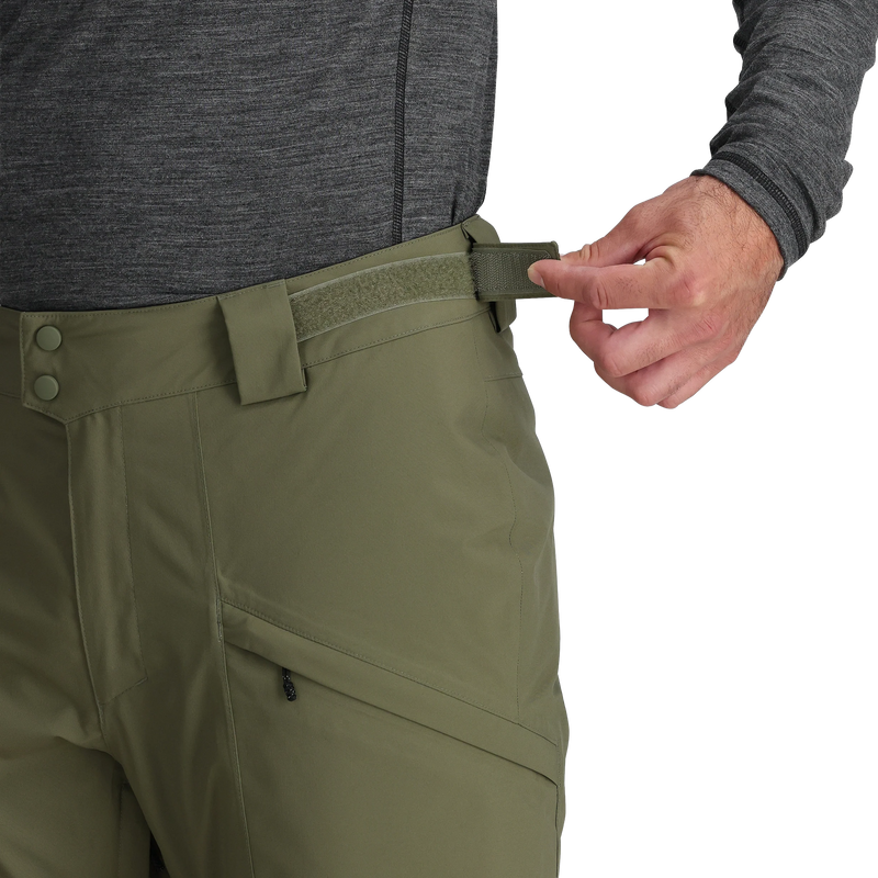 Men's Snowcrew Pants, Outdoor Research Men's Snowcrew Pants in 2288-Ranger Green waist adjuster