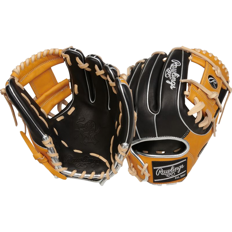 Heart of the Hide R2G Infield - 11.5" Pro I-Web, Rawlings Heart of the Hide R2G Infield - 11.5" Pro I-Web 2024 in Black/Tan front and back
