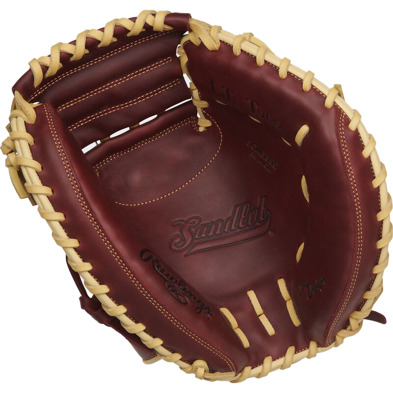 Sandlot Series Catchers Mitt - 33" Solid Web, Rawlings Sandlot Series Catchers Mitt - 33" Solid Web in Sherry palm