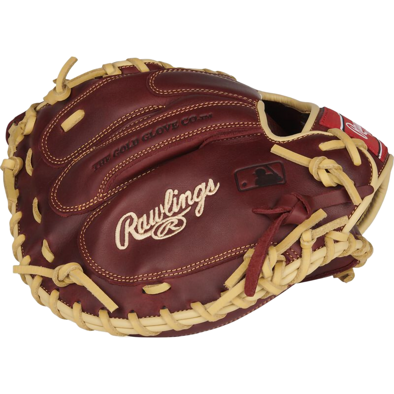 Sandlot Series Catchers Mitt - 33" Solid Web, Rawlings Sandlot Series Catchers Mitt - 33" Solid Web in Sherry outside