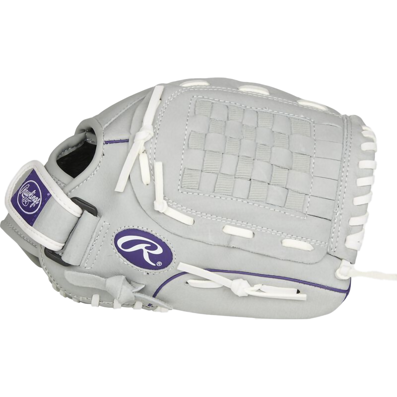 Youth Sure Catch Fastpitch IF/OF 12" Basket Web - Left Hand Throw, Rawlings Youth Sure Catch Fastpitch Outfield - 12" Basket Web LHT in Gray Purple thumb