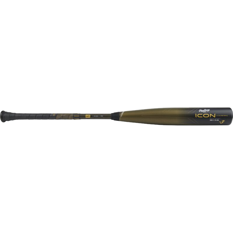 Icon -3 BBCOR 2 5/8", Rawlings Icon -3 BBCOR 2 5/8" in Black/Brown