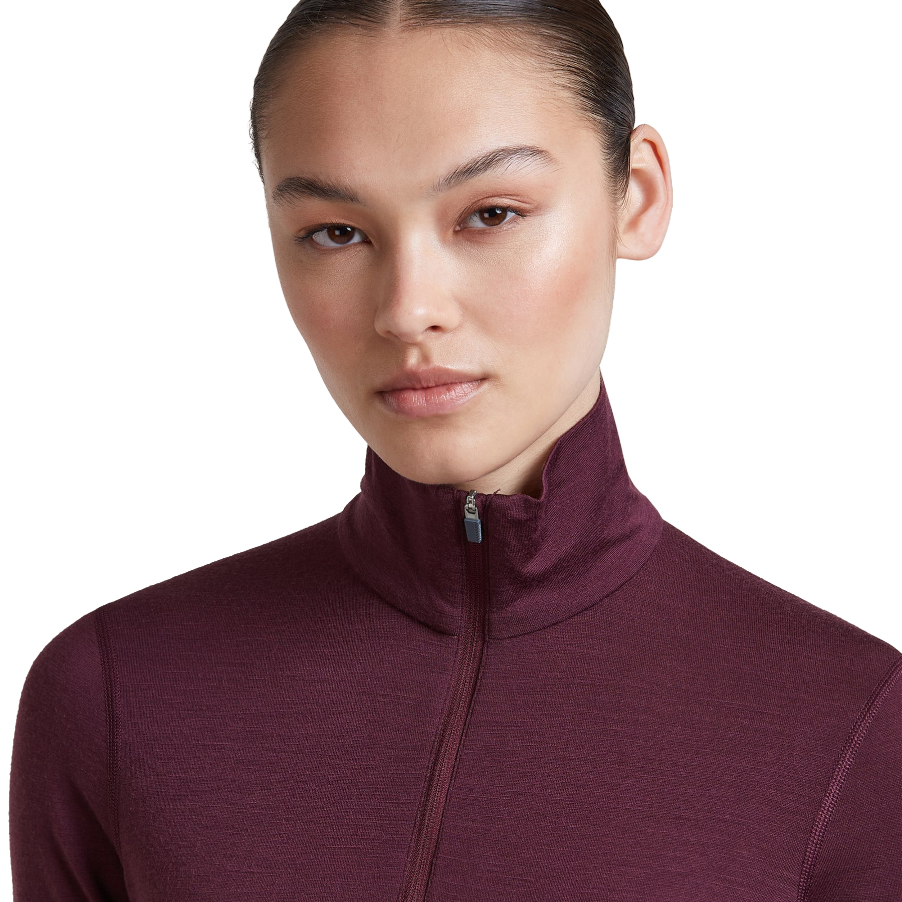 Icebreaker Women's 200 Oasis Long Sleeve 1/2 Zip collar zipped