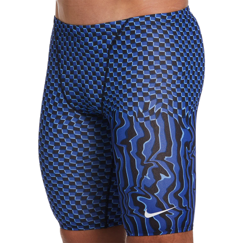 Youth Drippy Check Jammer, Nike Swim Youth Drippy Check Jammer 3/4 view