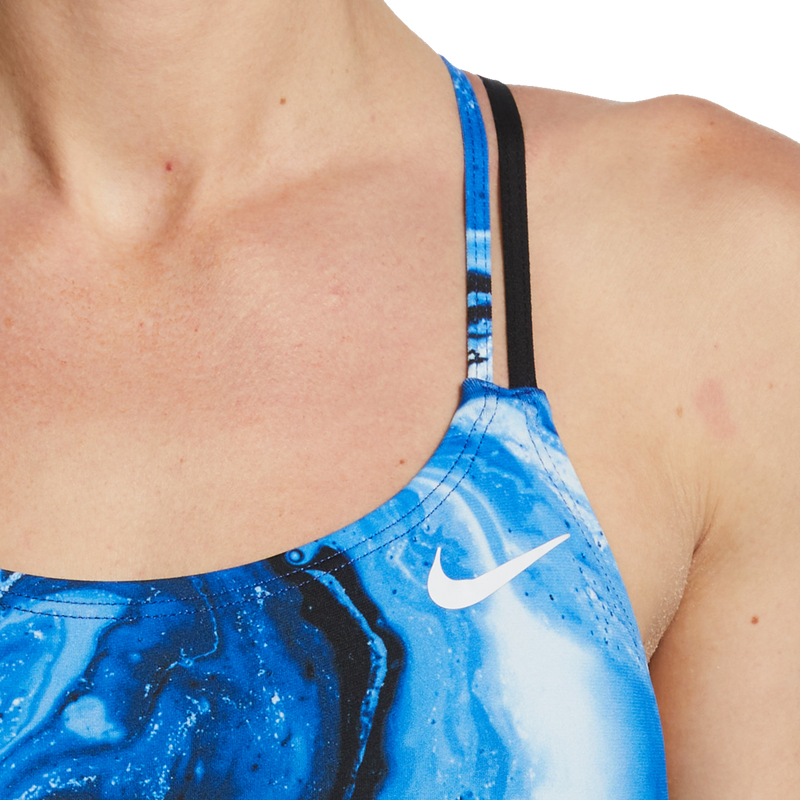 Women's Crystal Wave Spiderback One Piece, Nike Swim Women's Crystal Wave Spiderback One Piece logo