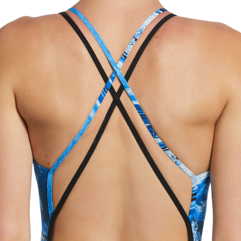 Women's Crystal Wave Spiderback One Piece, Nike Swim Women's Crystal Wave Spiderback One Piece back detail