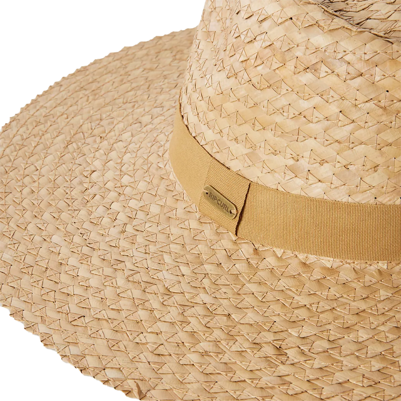 Women's Premium Surf Straw Panama Hat, Rip Curl Women's Premium Surf Straw Panama Hat in Natural branding
