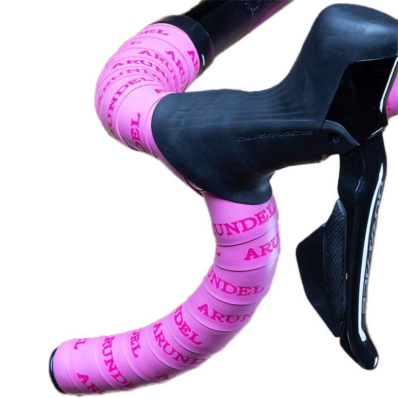 Wraptor Wrap Bar Tape Black, Wraptor Wrap Bar Tape Black on bike in Pink