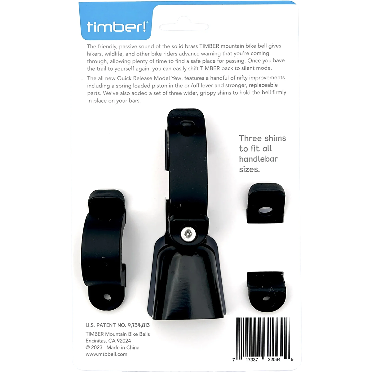Timber MTB Bell Yew! - Quick Release Mount alternate view