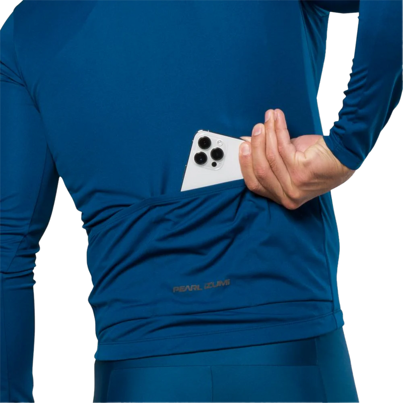 Men's Attack Long Sleeve Jersey, Pearl Izumi Men's Attack Long Sleeve Jersey in Twilight back pockets