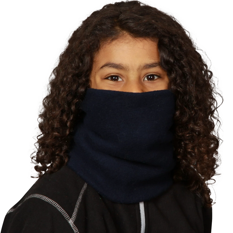Youth Double Layer Neck Warmer, Turtle Fur Youth Double Layer Neck Warmer over face