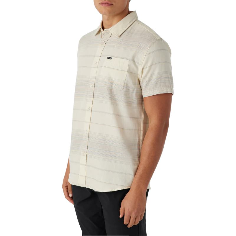 Men's Seafaring Stripe Short Sleeve Standard Fit, O'Neill Men's Seafaring Stripe Short Sleeve Standard Fit in Cream front