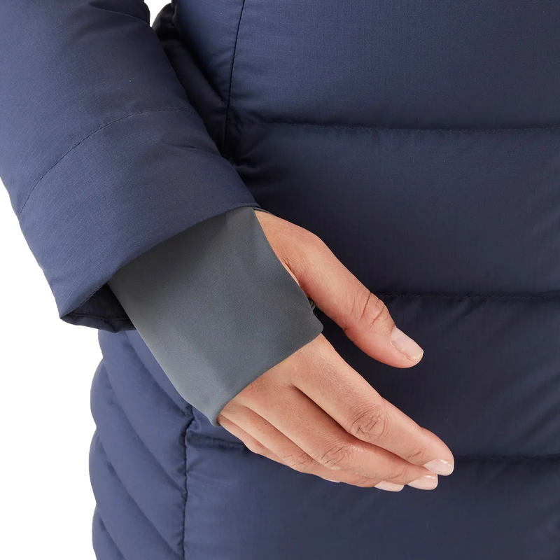 Women's Deep Cover Parka, Rab Women's Deep Cover Parka fleece inner cuff