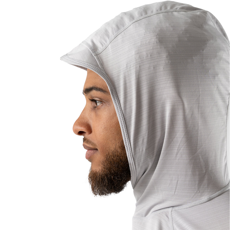 Men's UPF Deflector 2.0, Rabbit Men's UPF Defector 2.0 in 057 Quiet Grey hood left