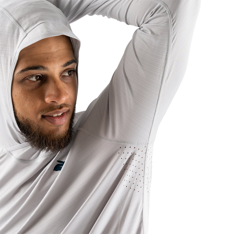 Men's UPF Deflector 2.0, Rabbit Men's UPF Defector 2.0 in 057 Quiet Grey hood
