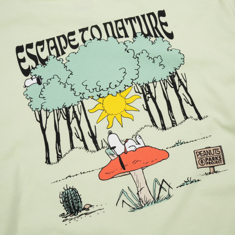 Peanuts X Parks Project Escape to Nature Long Sleeve, Parks Project Peanuts X Parks Project Escape to Nature Long Sleeve graphic close up