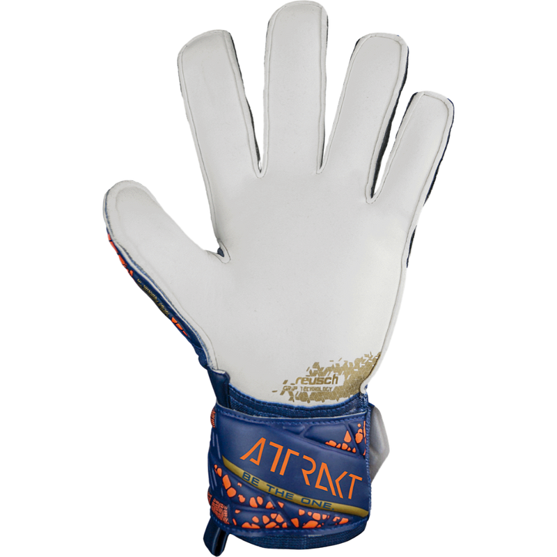 Attrakt Grip Glove, Reusch Attrakt Grip Glove 2024 4410-Blue/Gold palm