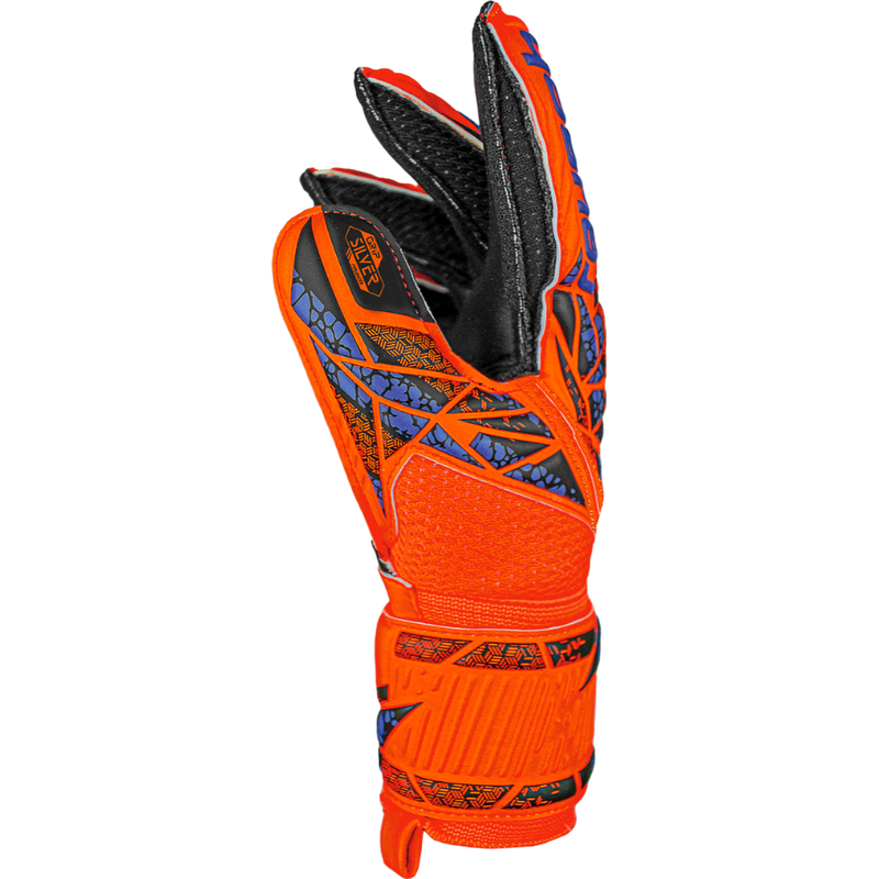 Youth Attrakt Silver Glove, Ruesch Youth Attrakt Silver Glove 2024 in 2211-Orange/Blue/Black right thumb