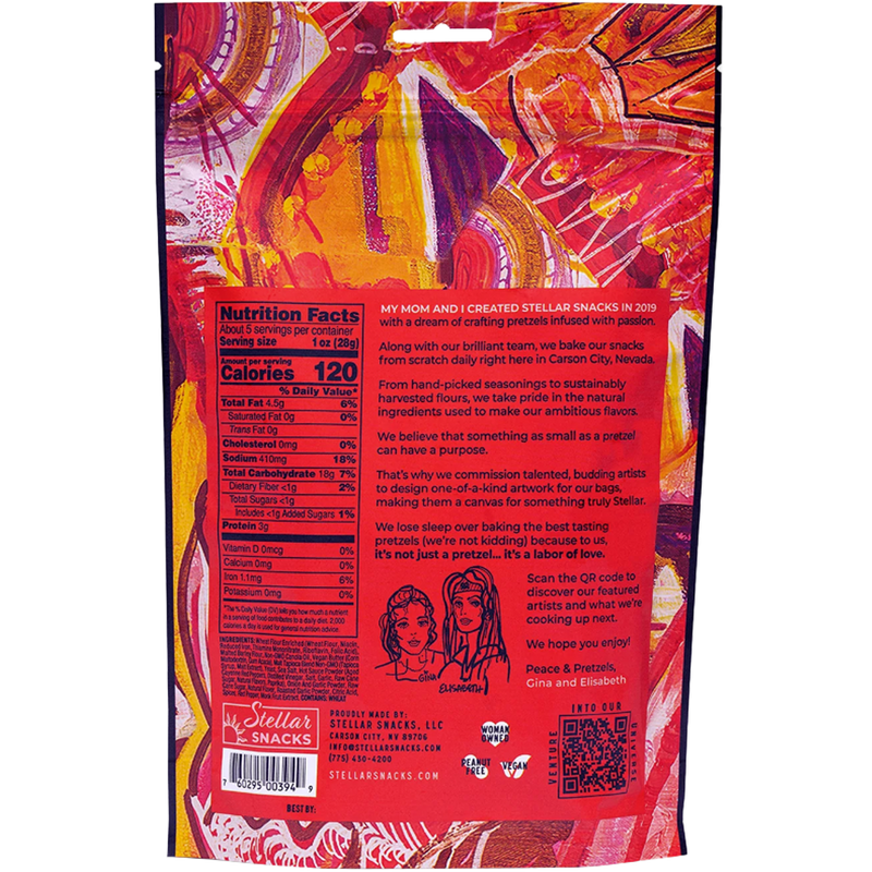 Stellar Braids 5 oz Pretzel Braids, Stellar Braids 5 oz Pretzel Braids Sweet and Sparky Nutrition Facts