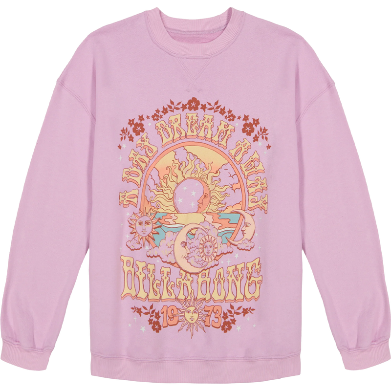 Billabong Youth Day Dreaming Crewneck in Lilac Smoke