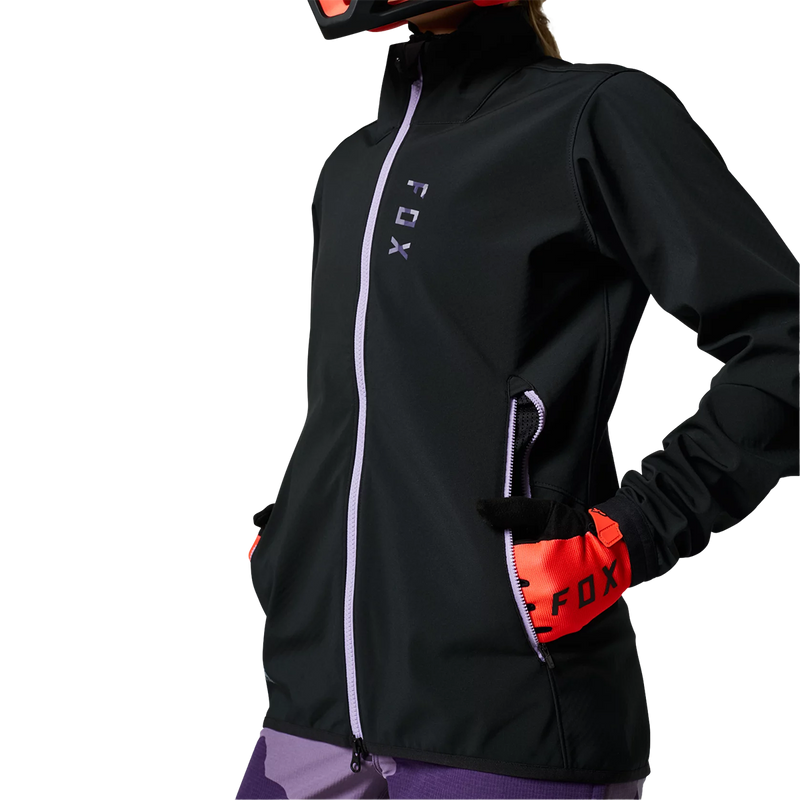 Women's Ranger Fire Jacket, Fox Head Women's Ranger Fire Jacket in Black Purple front left