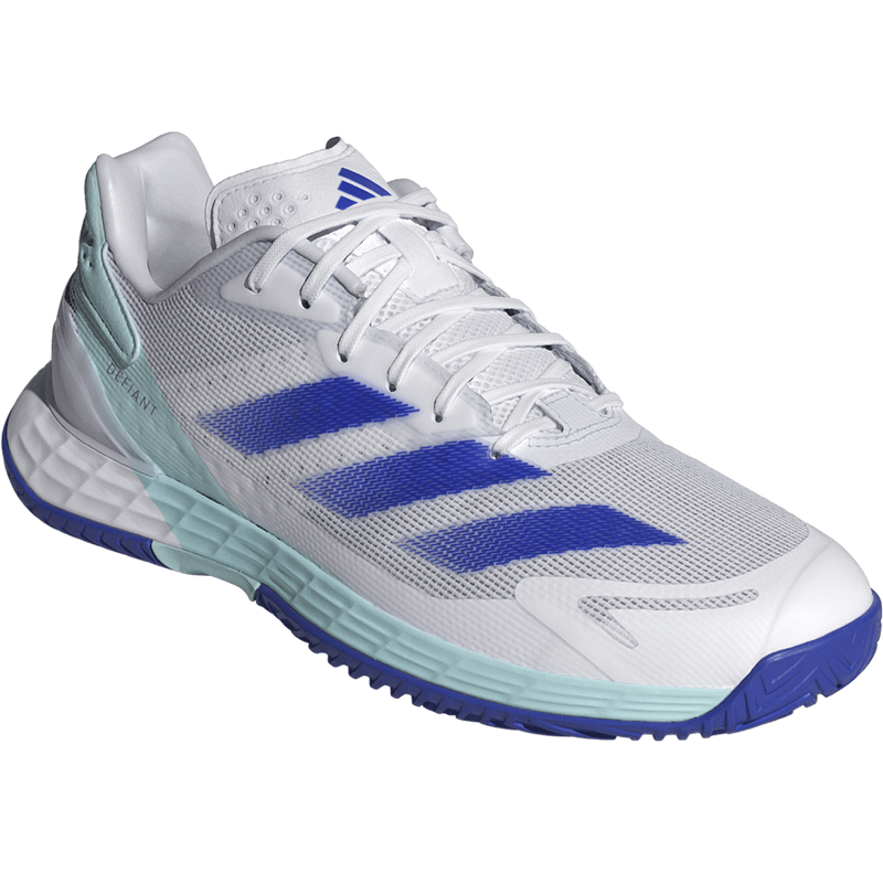 adidas Defiant Speed 2 White/Lucid Blue/Aqua Mens Shoe adidas Defiant Speed 2 White/Lucid Blue/Aqua Mens Shoe