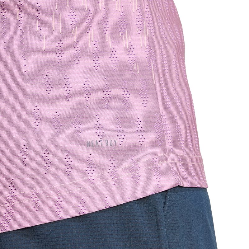 Men's Airchill Tee Pro, Adidas Men's Airchill Tee Pro in Semi Pink/Preloved Purple hem