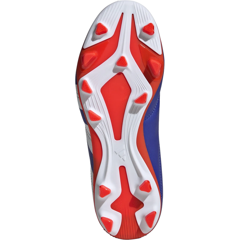 Youth Predator Club Sock FxG, Adidas Youth Predator Club Sock FxG in Lucid Blue/White/Solar Red bottom