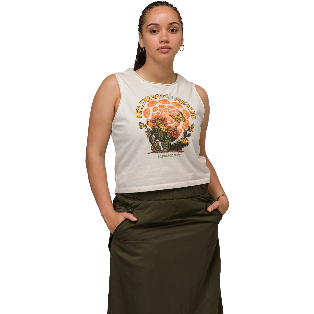Women's Feel the Earth Breathe Butterfly Tank alternate view