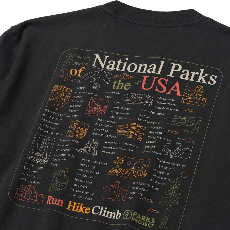 National Park Outline Checklist Tee, Parks Project National Park Outline Checklist Tee back