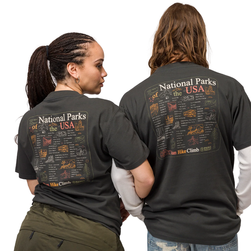 National Park Outline Checklist Tee, Parks Project National Park Outline Checklist Tee on both models