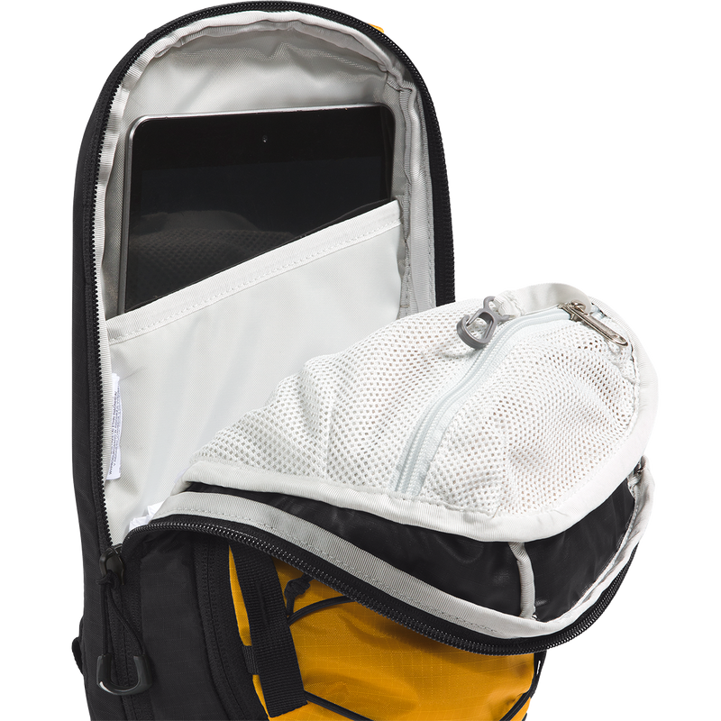 Borealis Sling, The North Face Borealis Sling in ZU3-Summit Gold/TNF Black unzipped