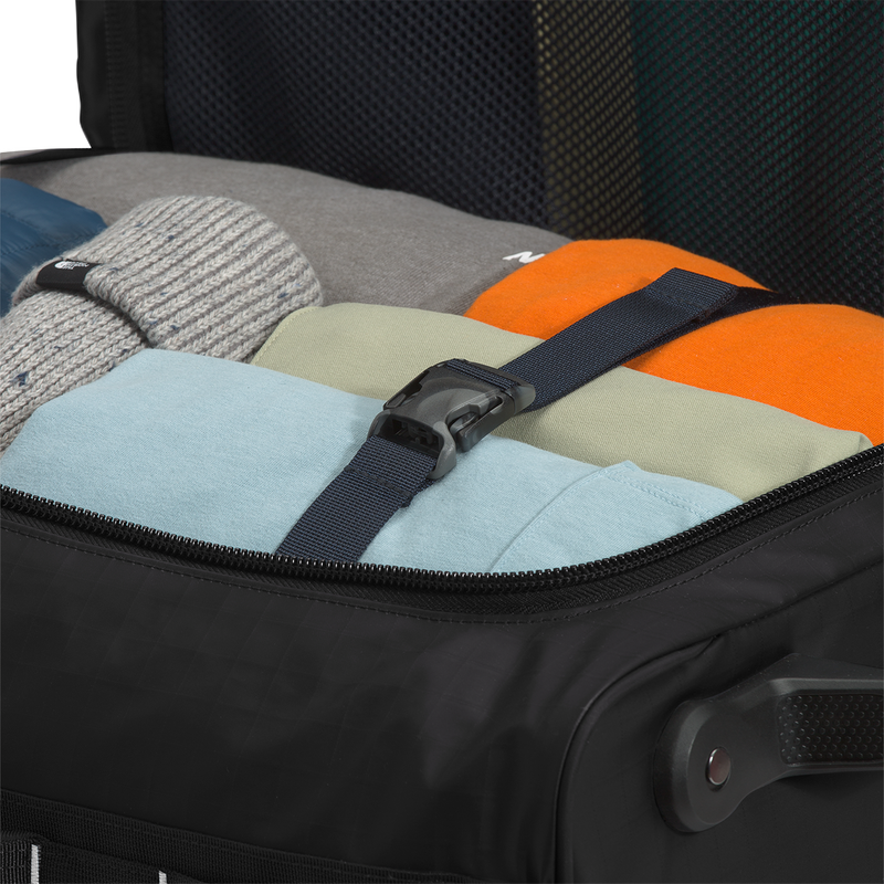 Base Camp Voyager 21" Roller, The North Face Base Camp Voyager 21in Roller in KY4-TNF Black/TNF White-NPF packed