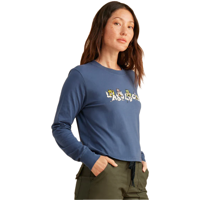 Women's Lady Luck Long Sleeve Tee, Roark Women's Lady Luck Long Sleeve Tee in Deep Blue front right