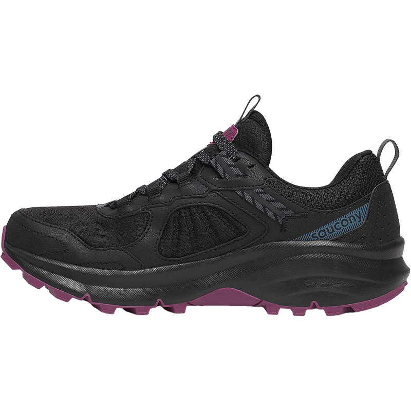 Women's Excursion TR17 GTX, Saucony Women's Excursion TR17 GTX in 200-BlackPlum inside right profile