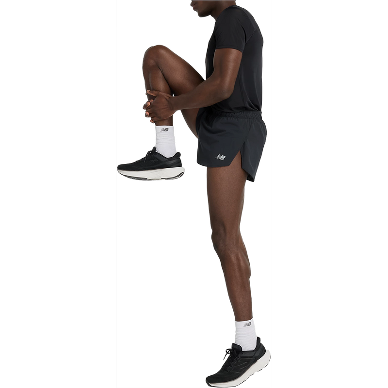 Men's RC 3" Split Short, New Balance RC 3" Split Short in Black left side action 