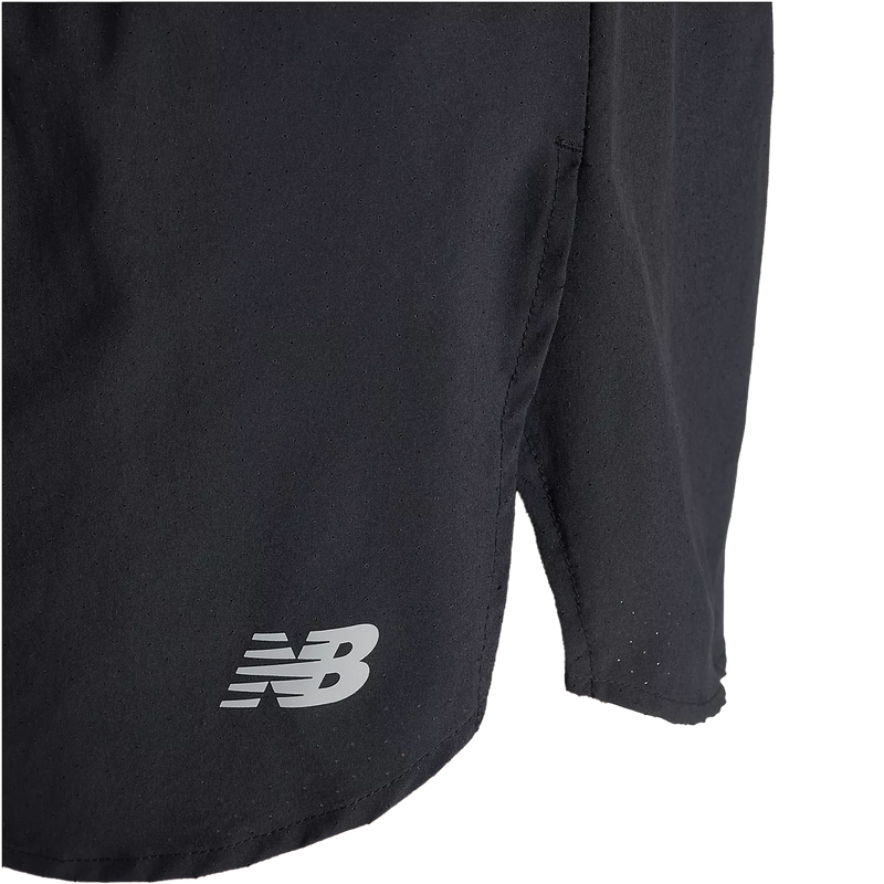 Men's RC 3" Split Short, New Balance RC 3" Split Short in Black front left branding