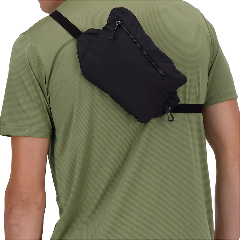 Men's Athletics Packable Jacket, New Balance Men's Athletics Packable Jacket in Black in stuff sack
