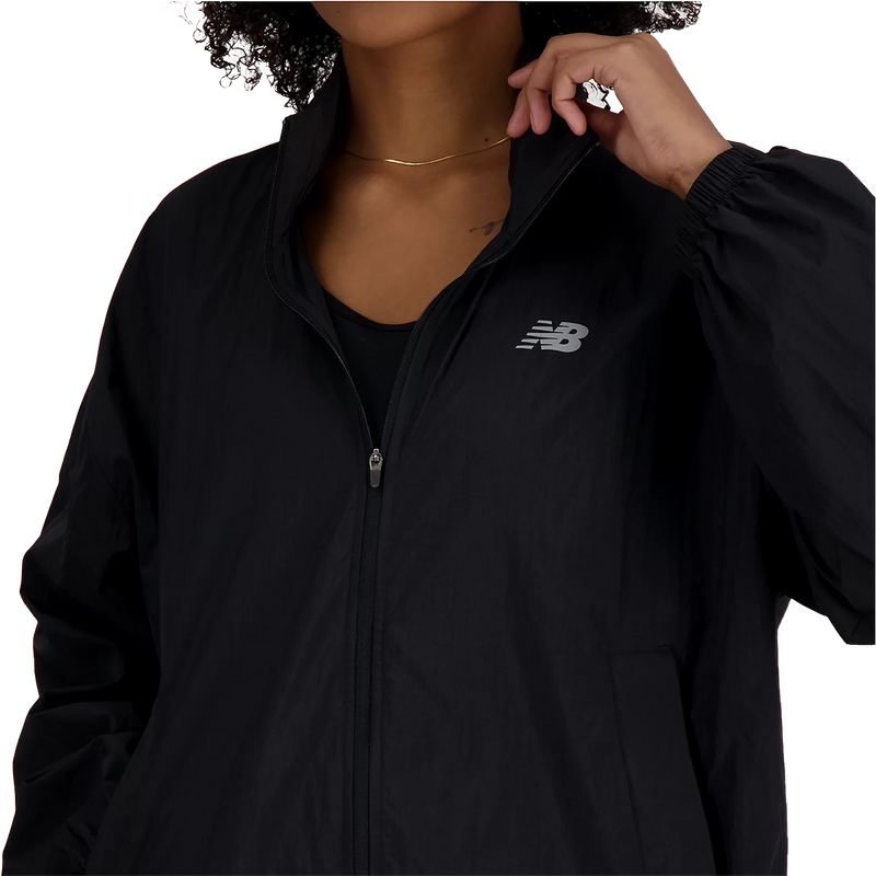 Women's Athletics Packable Jacket, New Balance Women's Athletics Packable Jacket in Black front