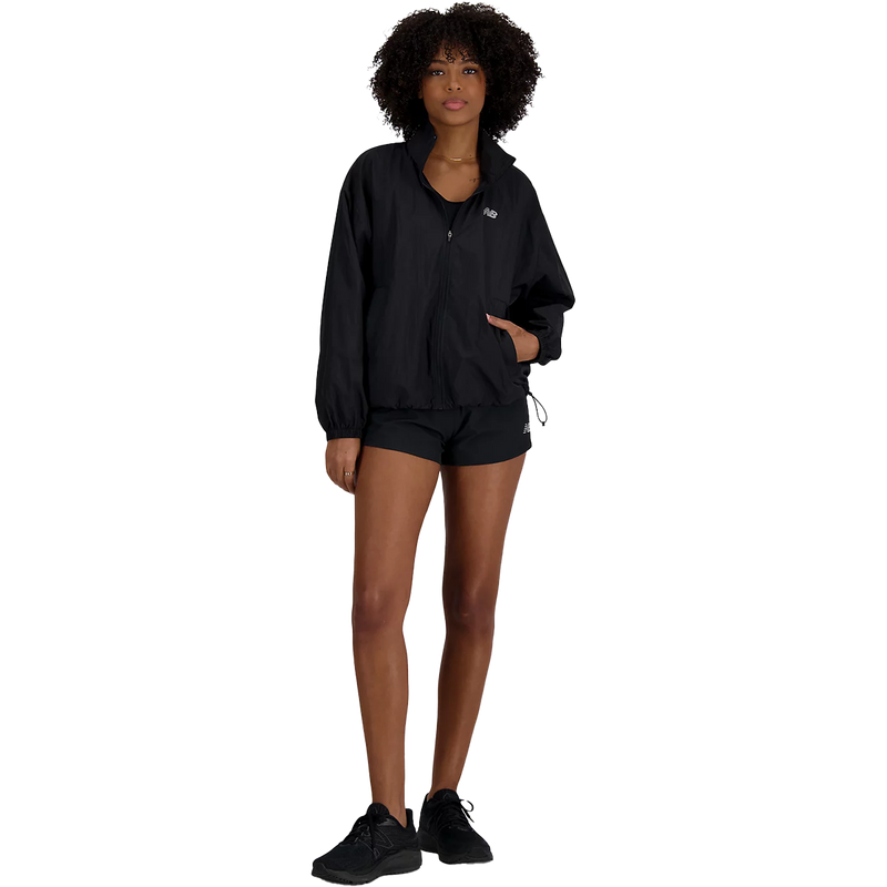 Women's Athletics Packable Jacket, New Balance Women's Athletics Packable Jacket in Black front