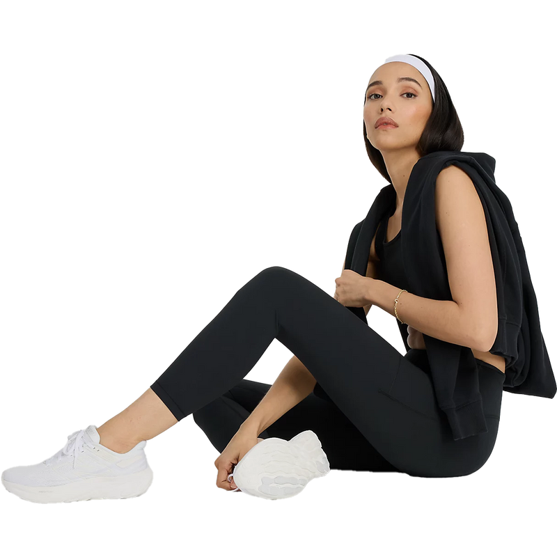 Women's NB Sleek Pocket High Rise Legging, New Balance Women's NB Sleek Pocket High Rise Legging in Black sitting left