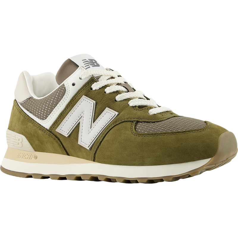 Women's NB 574, New Balance Women's NB 574 in 2RG-Calcium/Dark Silver Metallic right front