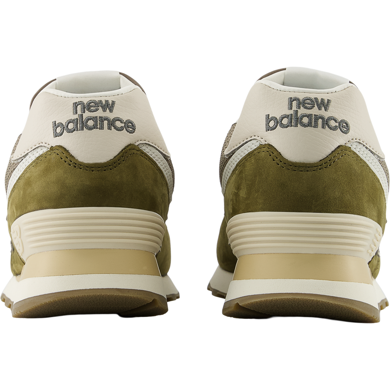 Women's NB 574, New Balance Women's NB 574 in 2RG-Calcium/Dark Silver Metallic pair back