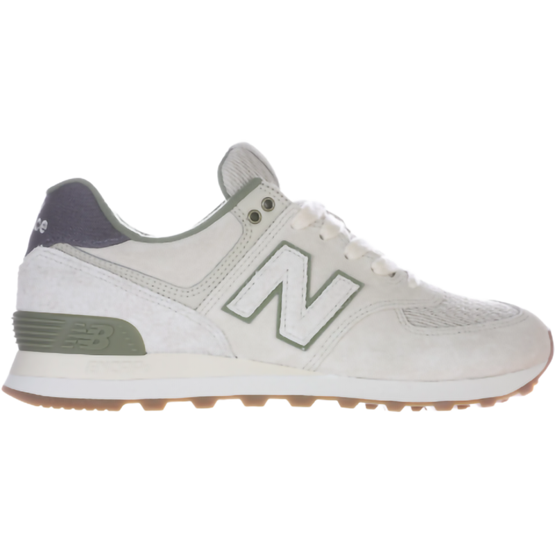 New Balance Women's NB 574 in 5DJ-Off White/Darker NB Navy right profile