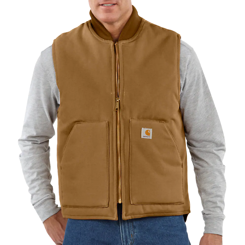 Men's Relaxed Fit Firm Duck Insulated Rib Collar Vest, Featured Image