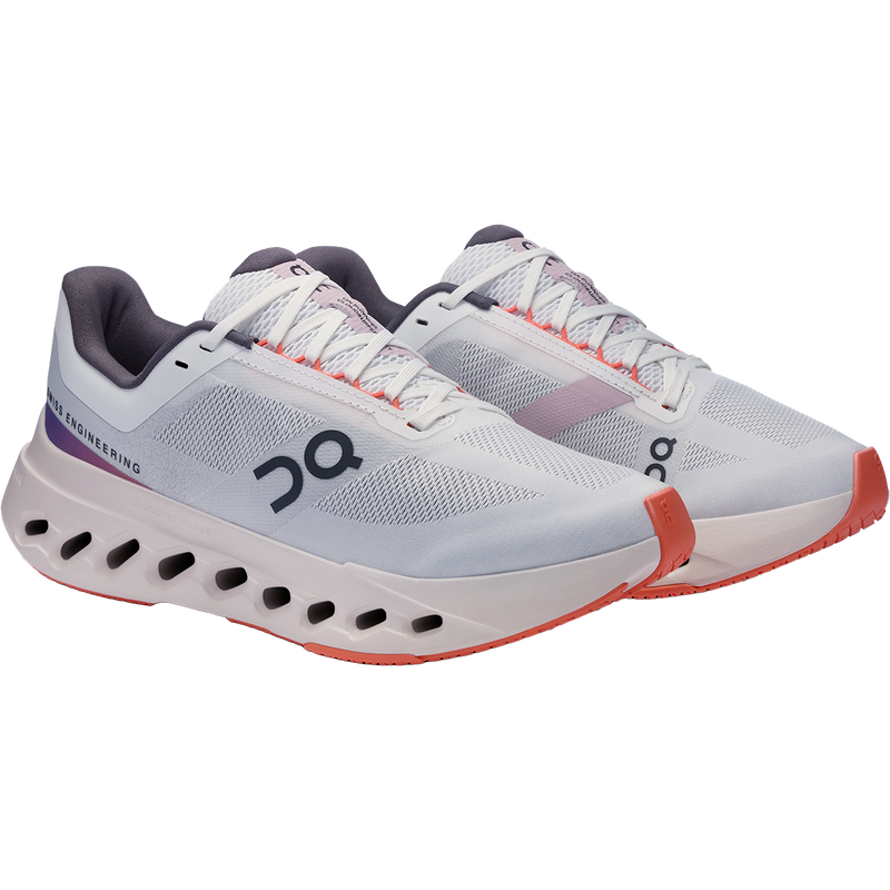 Women's Cloudsurfer Next, On Women's Cloudsurfer Next in White/Flame pair