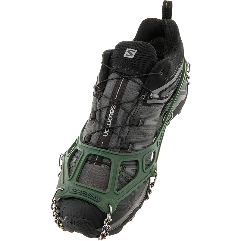 MICROspikes, Kahtoola MICROspikes in Forest Green top front
